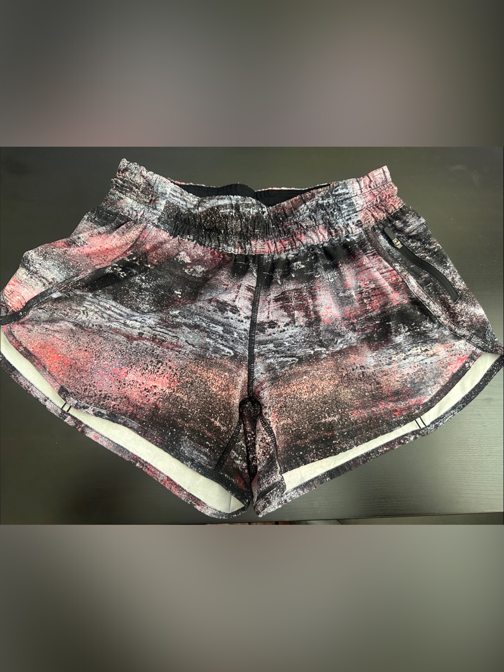 lululemon athletica Black and Pink Speckled Athletic Shorts